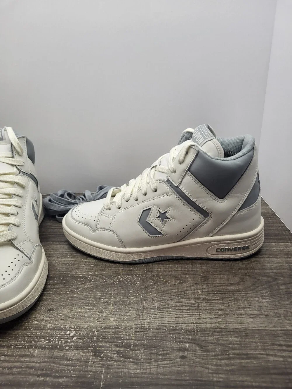 Converse Weapon White Ash Grey Old Money A04397C Larry Bird Mens Size 8.5 New
